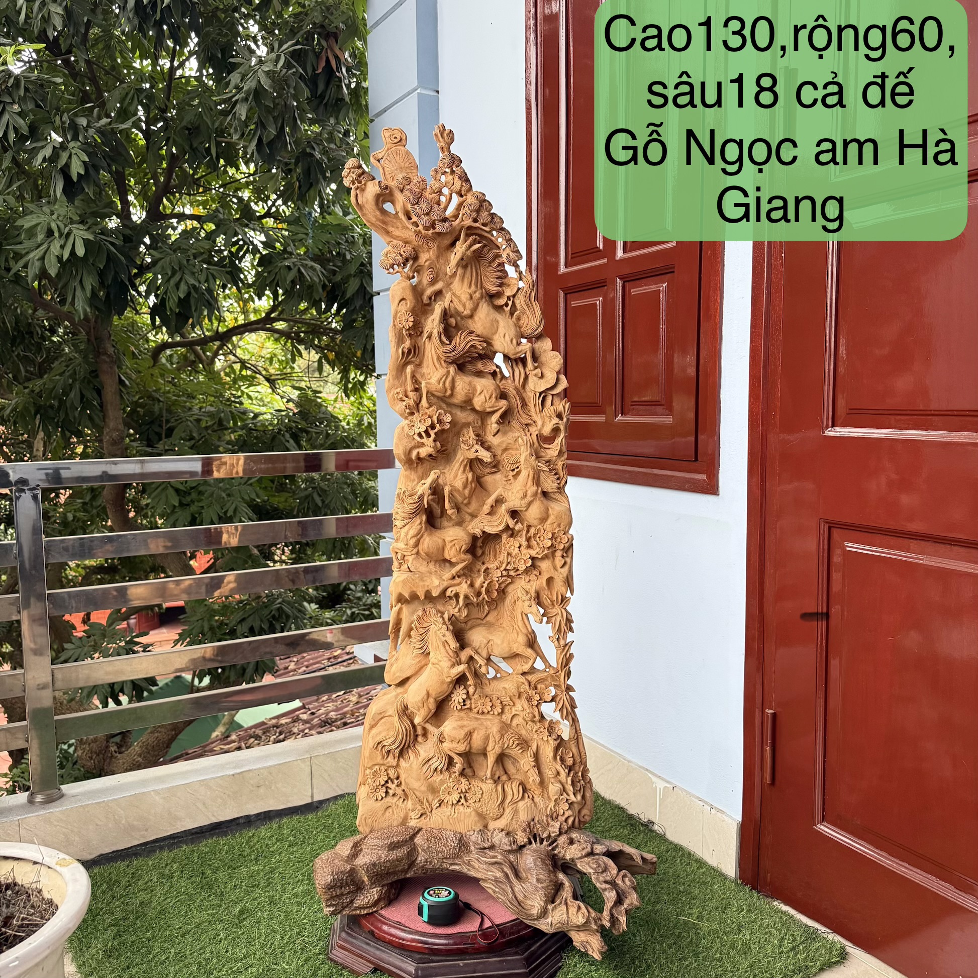 Bát mã du xuân (gỗ Ngọc am HÀ GIANG)