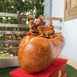 Alternative view of Cụ di lạc tam tiểu- gỗ nu Ngọc Am (vip)