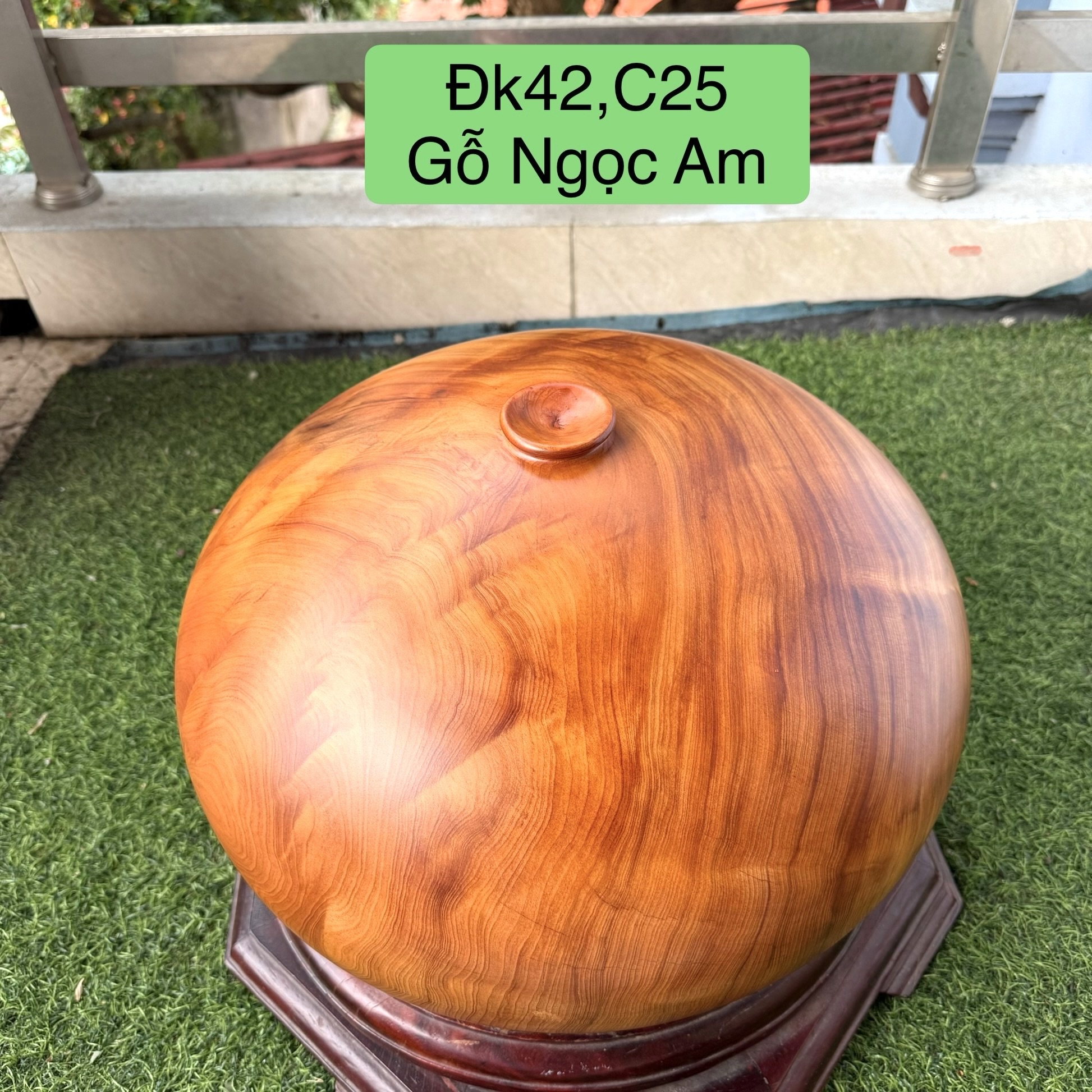 Bình phú quý gỗ ngọc am- Vẫn chun cục đẹp (cao 25, đk 42)