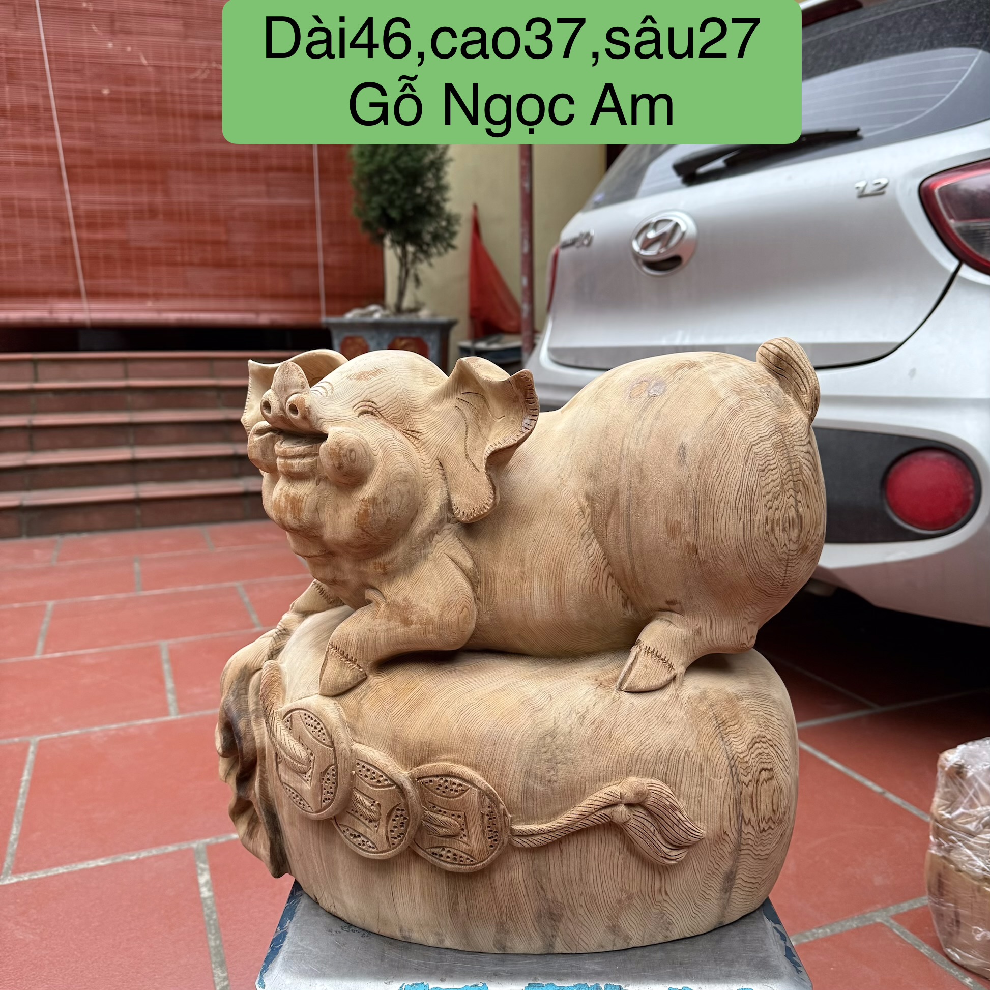Heo tài lộc- Gỗ Ngọc AM mộc