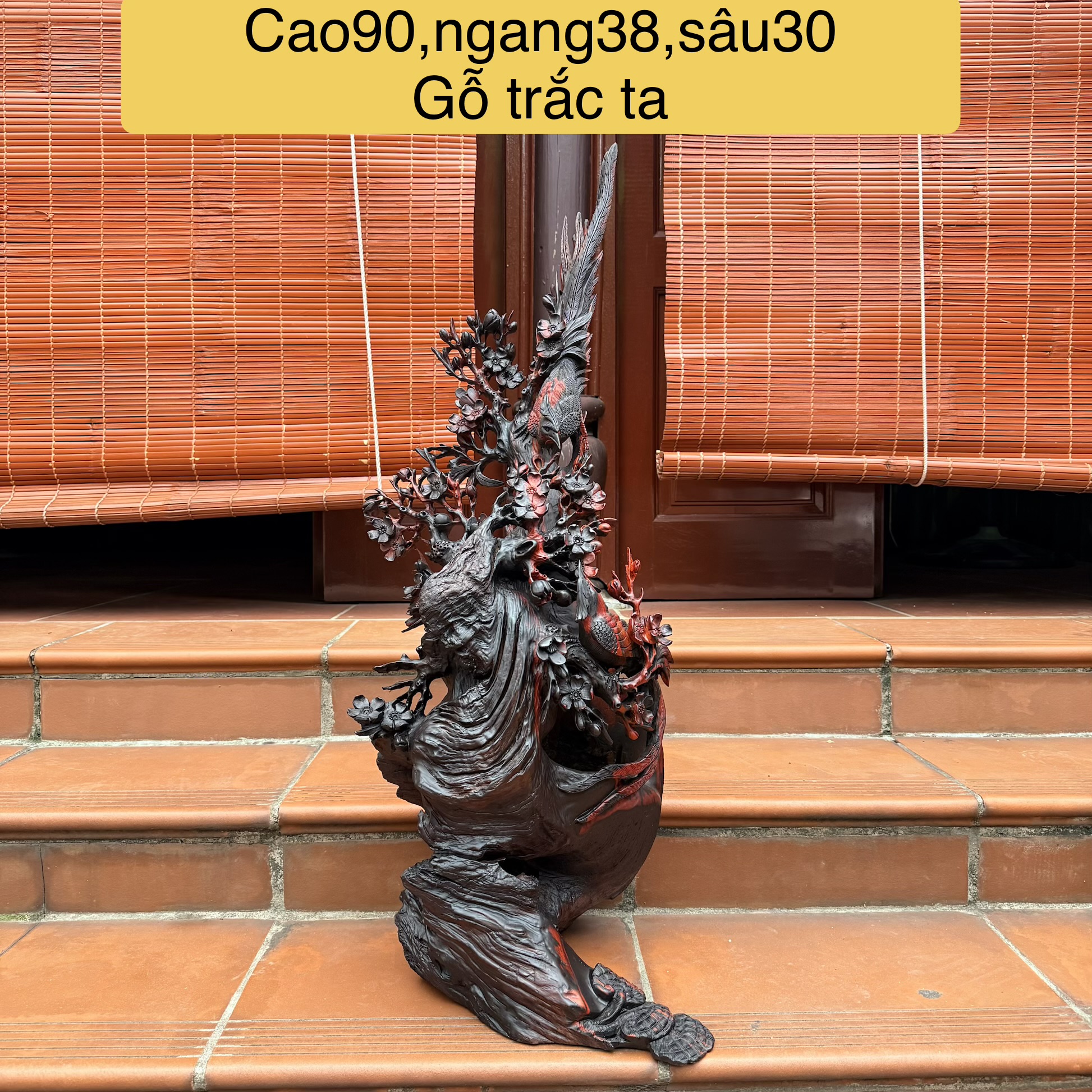 Mai điểu gỗ trắc liền khối